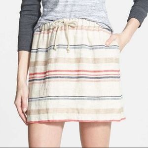 Nordstrom hinge 'Alabama' Linen Stripe Skirt